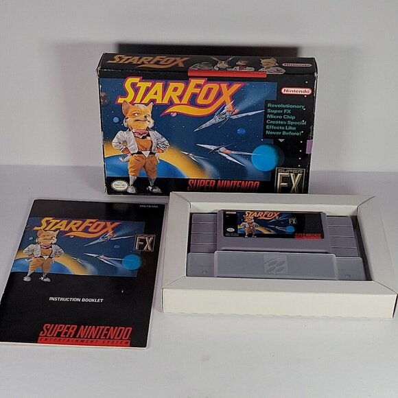 Super Nintendo 1993 Super Star Fox Box Manual Insert Near Mint Ulta Clean